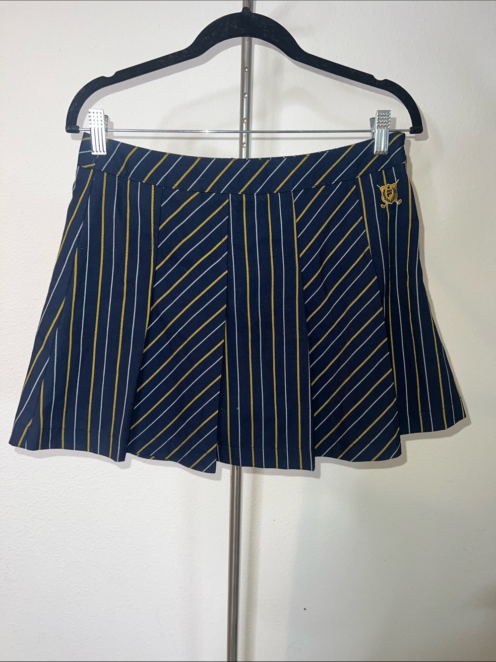 Fila Vintage Striped Pleated Mini Golf Tennis Skirt with Spandex Shorts